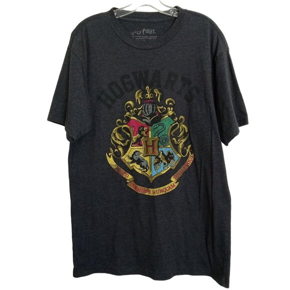 Harry Potter Hogwarts Crest T-Shirt LT - Picture 1 of 8
